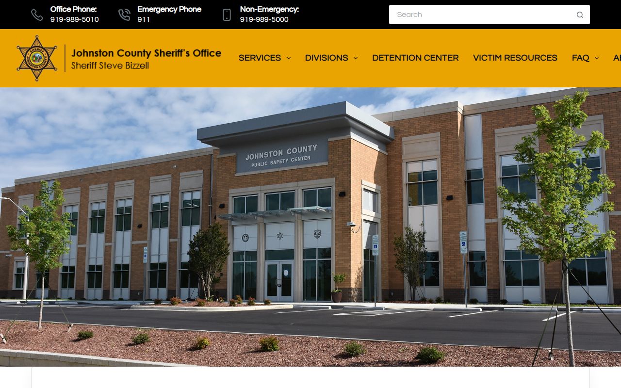 Johnston County arrest records Sheriff's Office search access
