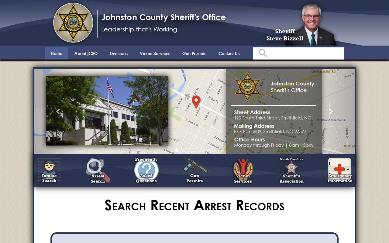 Johnston County arrest records recent arrest search fields