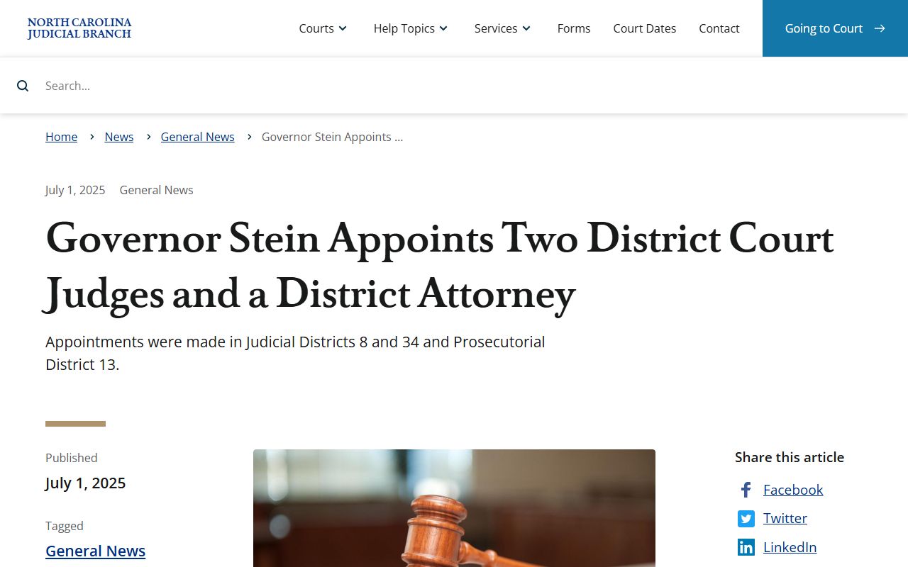 Johnston County criminal court records District Attorney appointment news