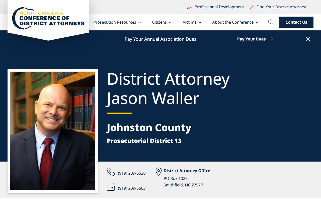 Johnston County criminal court records Prosecutorial District 13 page