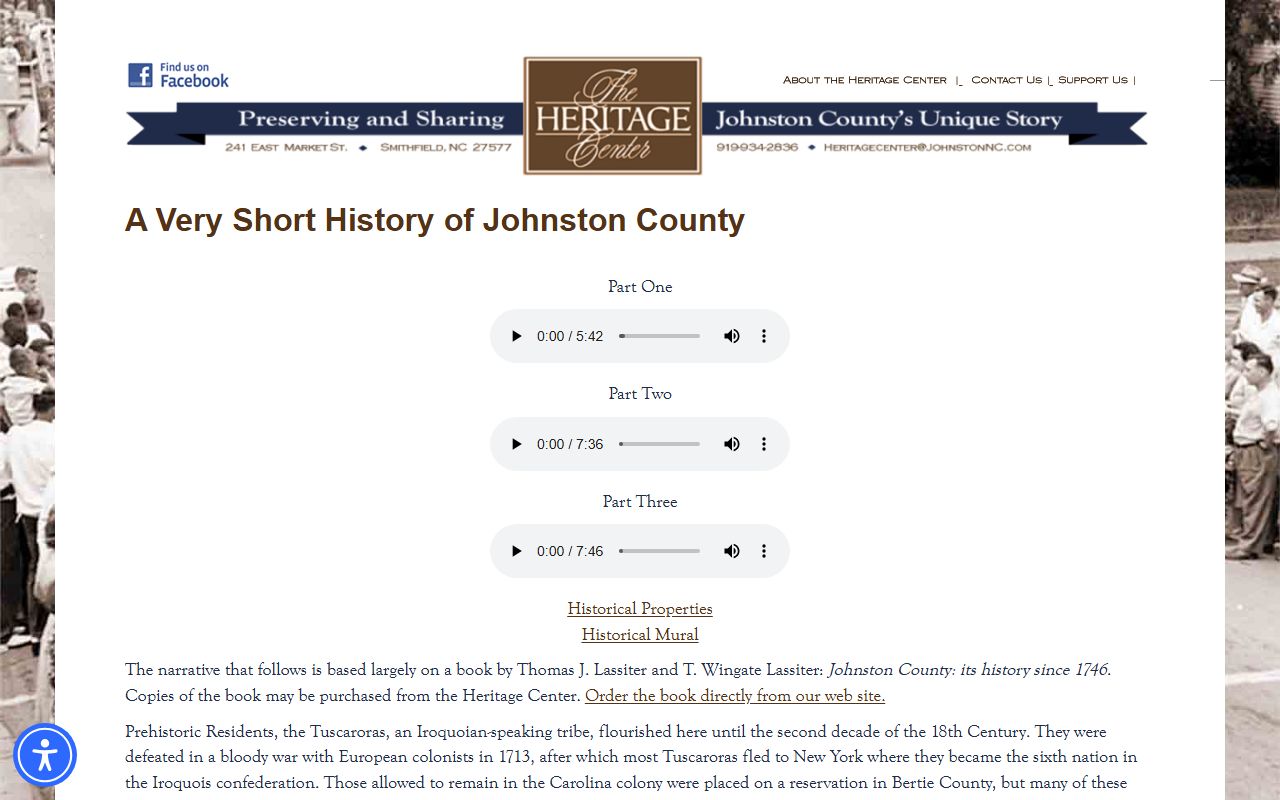 Johnston County court records historical Heritage Center source