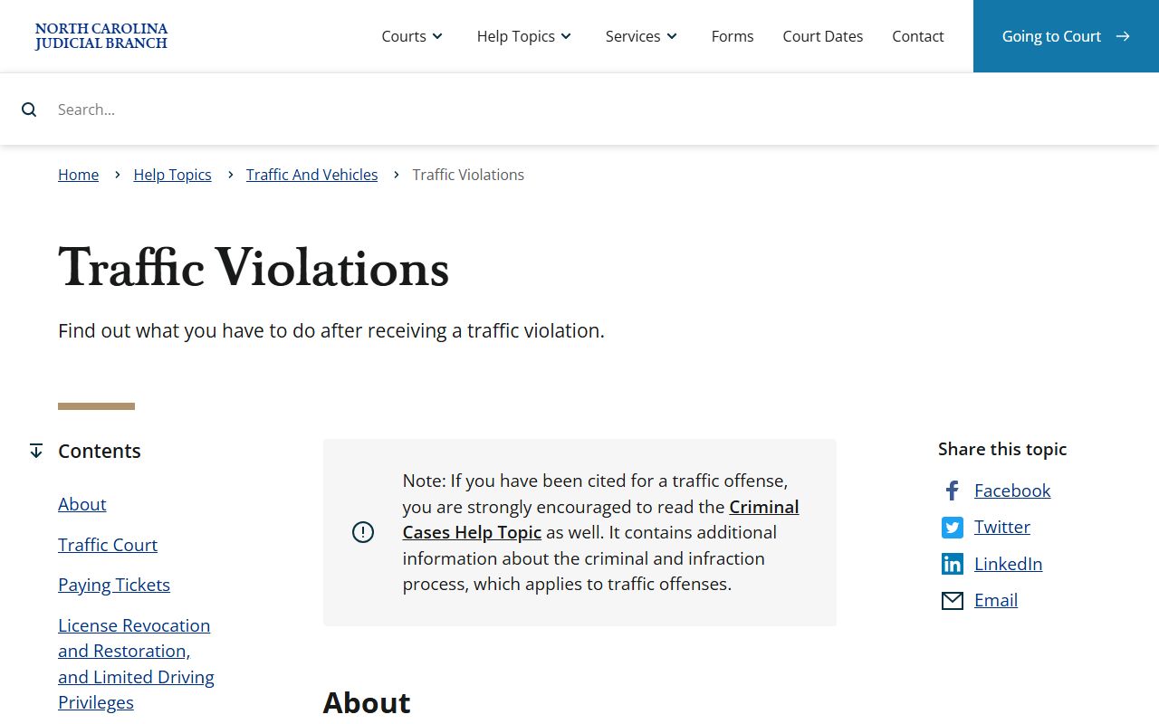 Johnston County traffic court records official traffic ticket guidance
